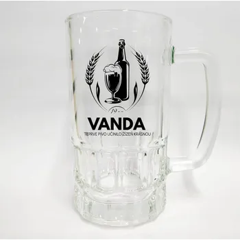 Sklenice Skleněný půllitr se jménem Vanda v1