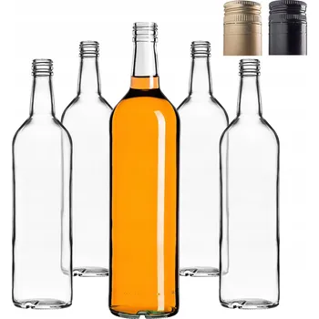 Láhev SKLENĚNÁ LÁHEV LIHOVINY 1L 1000 ml NA LIKÉRY VÍNO VODKU PÁLENKU SE ŠROUBOVACÍM UZÁVĚREM