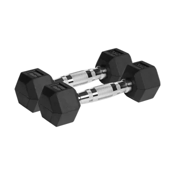 Pogumované litinové činky HEX 2x2 kg REBEL ACTIVE RBA-2325-02