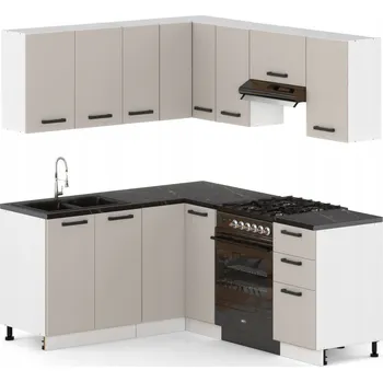 Kuchyňská linka Kuchyňská linka ULWE 9-dílná laminovaná deska, odstíny béžové