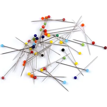 Špendlíky se skleněnou hlavou čalounické 0,8x48mm