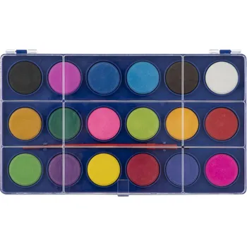 Vodová barva Vodovky velké 18 barev + štětec