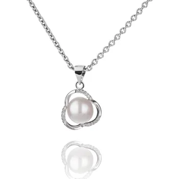 Náhrdelník Stříbrný náhrdelník s přírodní perlou a zirkonovým zdobením - Meucci SP71N Velikost: 42