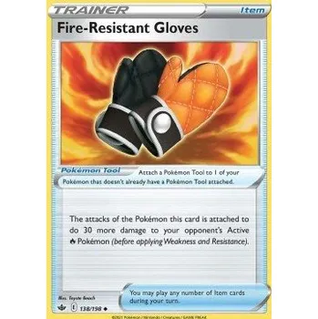 Karetní hra Pokémon CRE 138/198 Fire - Resistant Gloves - Chilling Reign Stav: Near Mint, Verze: REVERSE HOLO