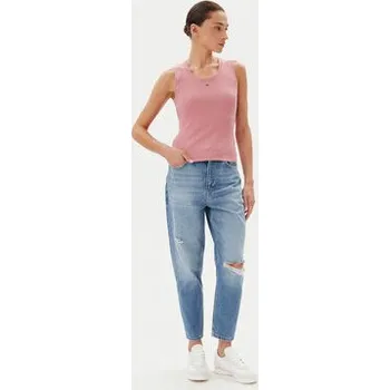 Tommy Jeans Top Essential DW0DW20673 Růžová Slim Fit XL