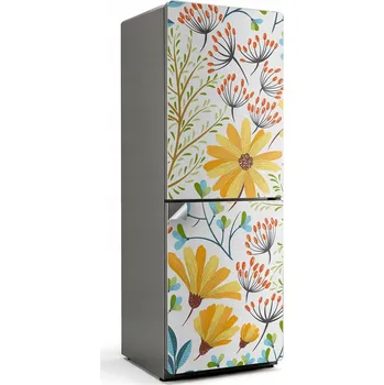 Fototapeta Samolepicí nálepka na ledničku do kuchyně Květinový vzor na bílém pozadí