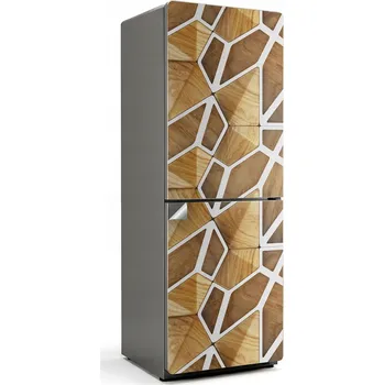 Fototapeta Samolepicí Fólie na ledničku s geometrickým dřevěným vzorem