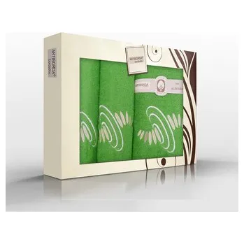 Sprchový závěs RĘCZNIK KPL. ARTI 3 SZT. /30X50/50X100/70X140/ FROTTE HAFT ZIELONY 400G.