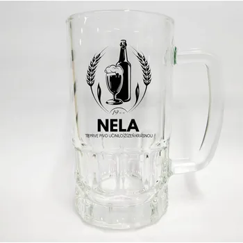 Sklenice Skleněný půllitr se jménem Nela v1