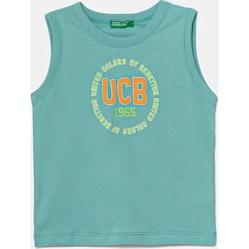 Dětské bavlněné tričko United Colors of Benetton tyrkysová barva, s potiskem, 3I1XGH013 3I1XGH013.P.Seasonal 66X, vel. 90