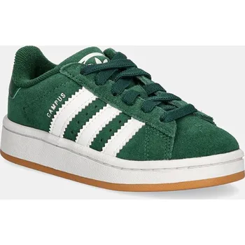 Chlapecké tenisky Dětské semišové sneakers boty adidas Originals CAMPUS 00s EL C zelená barva, JI4332 79X, EUR 33
