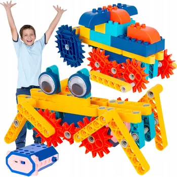 ostatní stavebnice SADA STAVEBNÍCH KOSTEK 116 DÍLŮ POHYBUJÍCÍCH SE S VZDĚLÁVACÍM MOTOREM