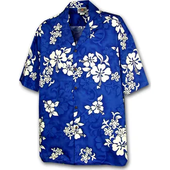 Pánská košile Pacific Legend Modrá havajská košile s motivem květů Velikost: XXL