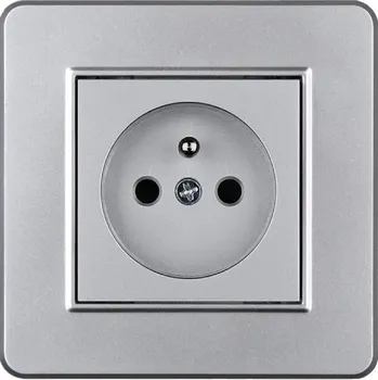 Elektrická zásuvka Elhard Royal YK6100S zásuvka - PVC, stříbrná - komplet
