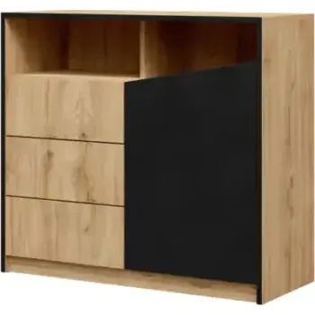 Ložnicová sestava Komoda Asim R5 dub/černá - SLEVA 3% s kodem radost25