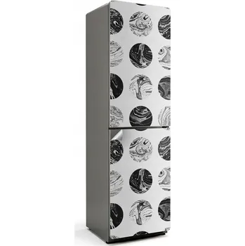 Fototapeta Ochranná Dekorativní Nálepka na Lednici Výtisk Kruhy s mramorovým vzorem