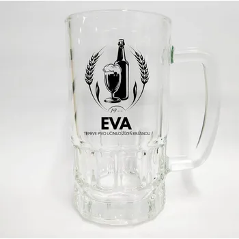 Sklenice Skleněný půllitr se jménem Eva v1