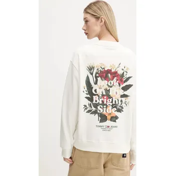 Dámská mikina Bavlněná mikina Tommy Jeans DW0DW21368 béžová 01X, vel. S