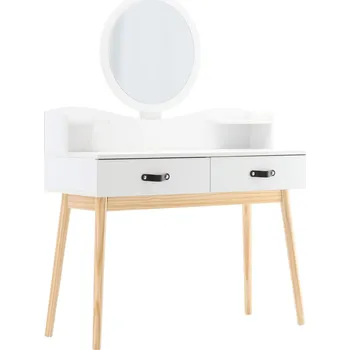 Toaletní stolek 2energy Toaletní stolek se zrcadlem, 100x40x139cm | bílý