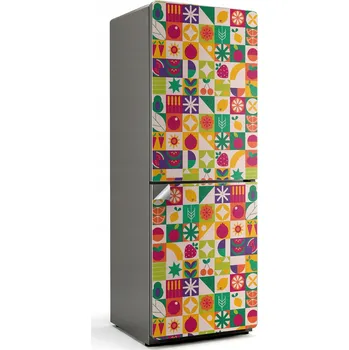 Fototapeta Dekorativní samolepka na lednici – Barevný vzor s ovocem