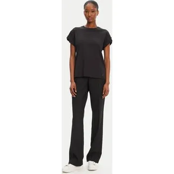 Pánské oblečení Tommy Hilfiger T-Shirt Gold Button WW0WW45628 Černá Regular Fit XXS