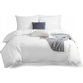 Povlečení POVLEČENÍ BAVLNA SATÉN 140X200 + POVLEČKA NA POLŠTÁŘ 70X80 JEDNOBAREVNÉ BÍLÉ