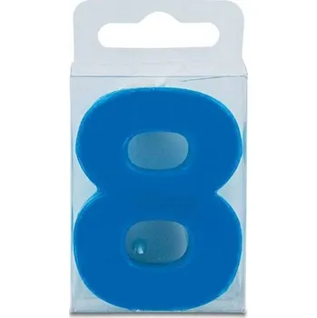 Svíčka Svíčka ve tvaru číslice 8 - mini, modrá - Stadter