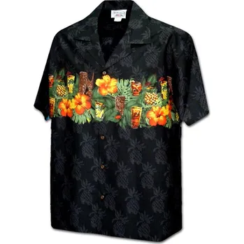 Pánská košile Pacific Legend Černá havajská košile s klasickým ostrovním motivem Velikost: XXL
