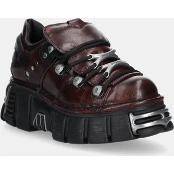 Dámské tenisky Kožené tenisky New Rock dámské, vínová barva, M-120N-C67 M.120N.C67 83X, EUR 39