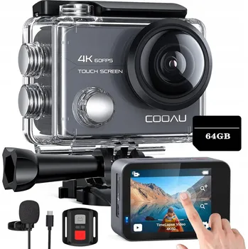 IP kamera SPORTOVNÍ KAMERA WIFI 4K 20MP UHD 8x ZOOM MIKROFON DÁLKOVÉ OVLÁDÁNÍ SADA PŘÍSLUŠENSTVÍ 64G