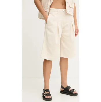 Dámské kraťasy Bavlněné šortky Pinko dámské, béžová barva, high waist, 105245 A2M8 105245.A2M8 01X, vel. 36