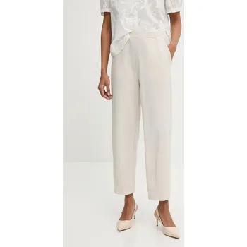 Dámské kalhoty Kalhoty Answear.LAB dámské, béžová barva, high waist 5038.iak 80X, vel. L