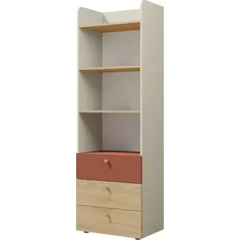 Dětský pokoj Knihovna Yuva R5 béžová/dub/korál - SLEVA 3% s kodem radost25