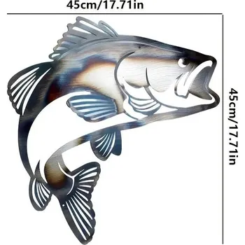 Obraz BAF Kovová nástěnná dekorace Ryba 45 x 45 cm