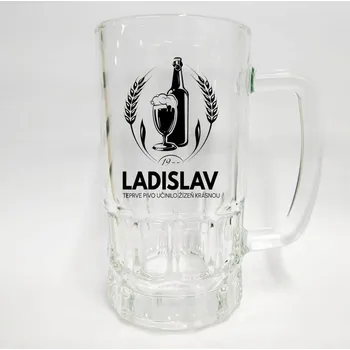 Sklenice Skleněný půllitr se jménem Ladislav v1