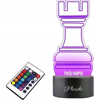 Lampička LAMPKA na SKLE Věž Šachy Šachovnice 3D LED RGB + DÁLKOVÝ OVLADAČ 16 BAREV