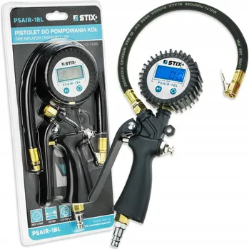 Příslušenství ke kompresoru Pistole na huštění pneumatik s elektronickým manometrem psair-1bl STIX