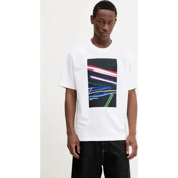 Bavlněné tričko Karl Lagerfeld Jeans pánské, bílá barva, s potiskem, A3M17038 00X, vel. M