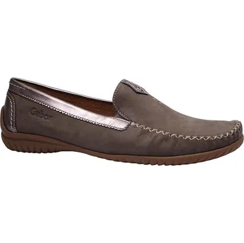 Dámské mokasíny Vycházkové mokasíny, Gabor, šíře G, kouřová/argento: Šedá Nubuk, velur (semiš) 29 43 G 1/2 - lehce rozšířená (15307-15309)