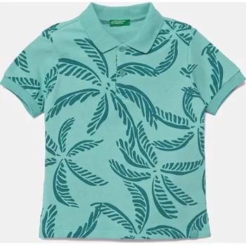 Dětská bavlněná polokošile United Colors of Benetton tyrkysová barva, vzorovaná, 36Y4G300Y 36Y4G300Y.P.Seasonal 66X, vel. 98
