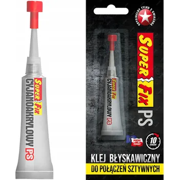 Průmyslové lepidlo SILNÉ VTEŘINOVÉ LEPIDLO SUPER FIX PS CYANOAKRYLÁTOVÉ NA PLAST, KOV, GUMU A KŮŽI