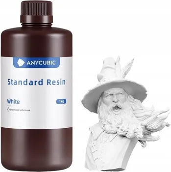 Filament UV Pryskyřice Anycubic Standard White Bílá 1kg 1l pro 3D tiskárny, univerzální