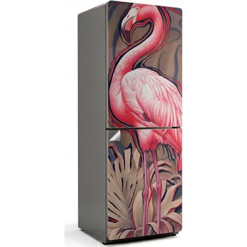 Fototapeta Samolepicí samolepka na ledničku Snadná Montáž Elegantní Plameňák v tropech