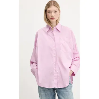 Pánská košile Bavlněná košile Hugo Blue Emista_B 50542970 fialová 40X, vel. 34