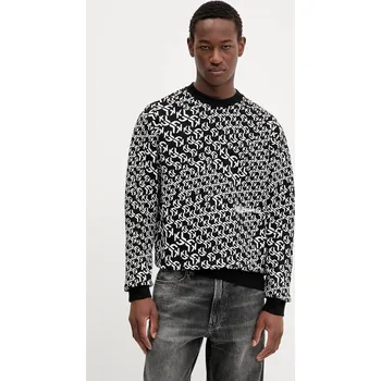 Pánská mikina Mikina Karl Lagerfeld Jeans pánská, černá barva, vzorovaná, A3M20068 99X, vel. S