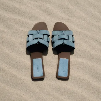 Dámské pantofle Reserved - Semišové pantofle - světle modrá - 531CP-50X - 531CP-50X-37