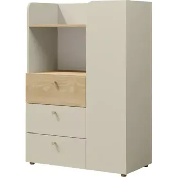 Dětský pokoj Vysoká komoda Yuva R7 béžová/dub - SLEVA 3% s kodem radost25