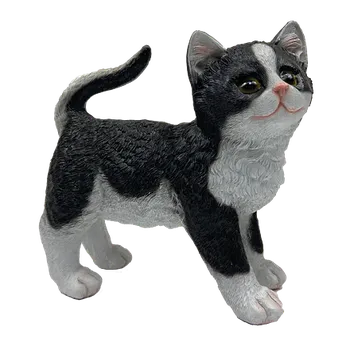 Zahradní dekorace Dekorativní zahradní dekorace kočka 23 x 22 cm černá/bílá