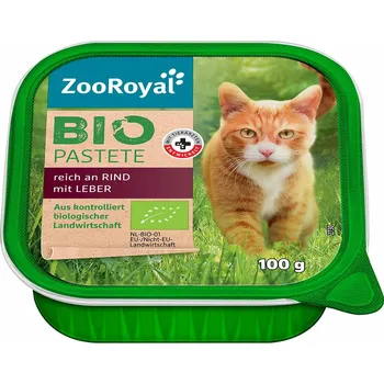 Krmivo pro kočku ZooRoyal Bio paštika s vysokým podílem hovězího masa a jater 16 × 100 g