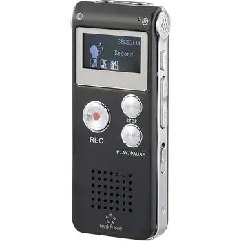 Diktafon Renkforce RF-DVR-L169 digitální diktafon Maximální čas nahrávání 25 h černá potlačení šumu